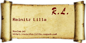 Reinitz Lilla névjegykártya